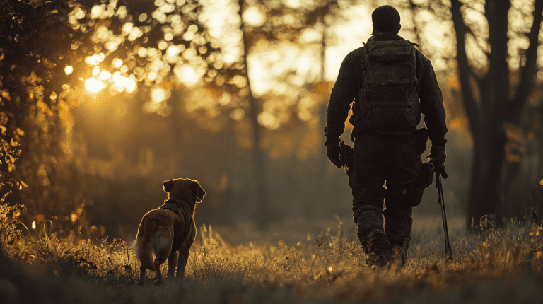 banière chasseur et chien de chasse