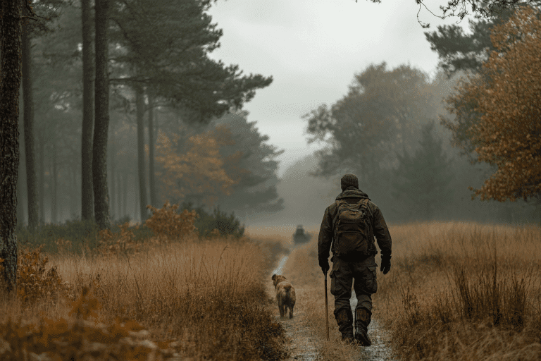 chasseur avec chien